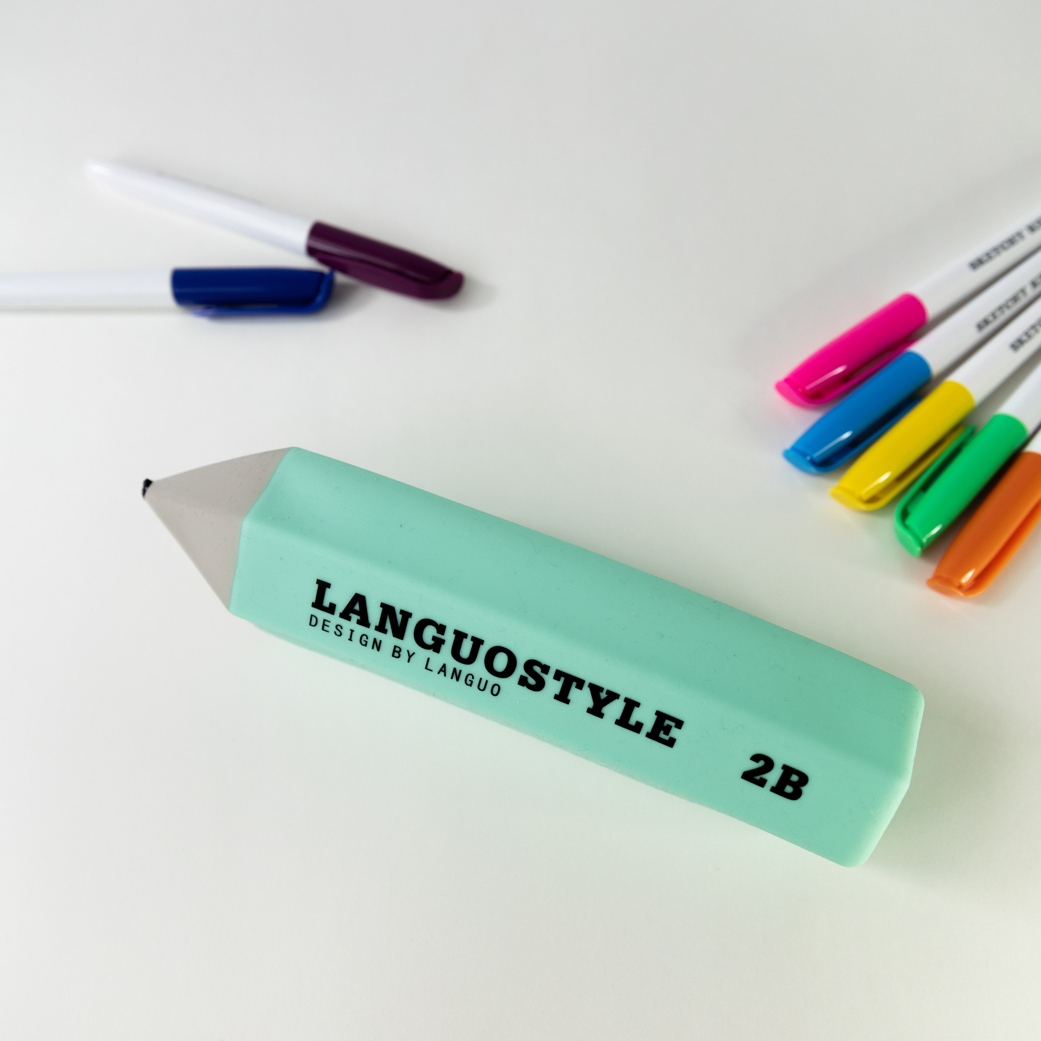 turqoise silicone pencil shaped pencil case