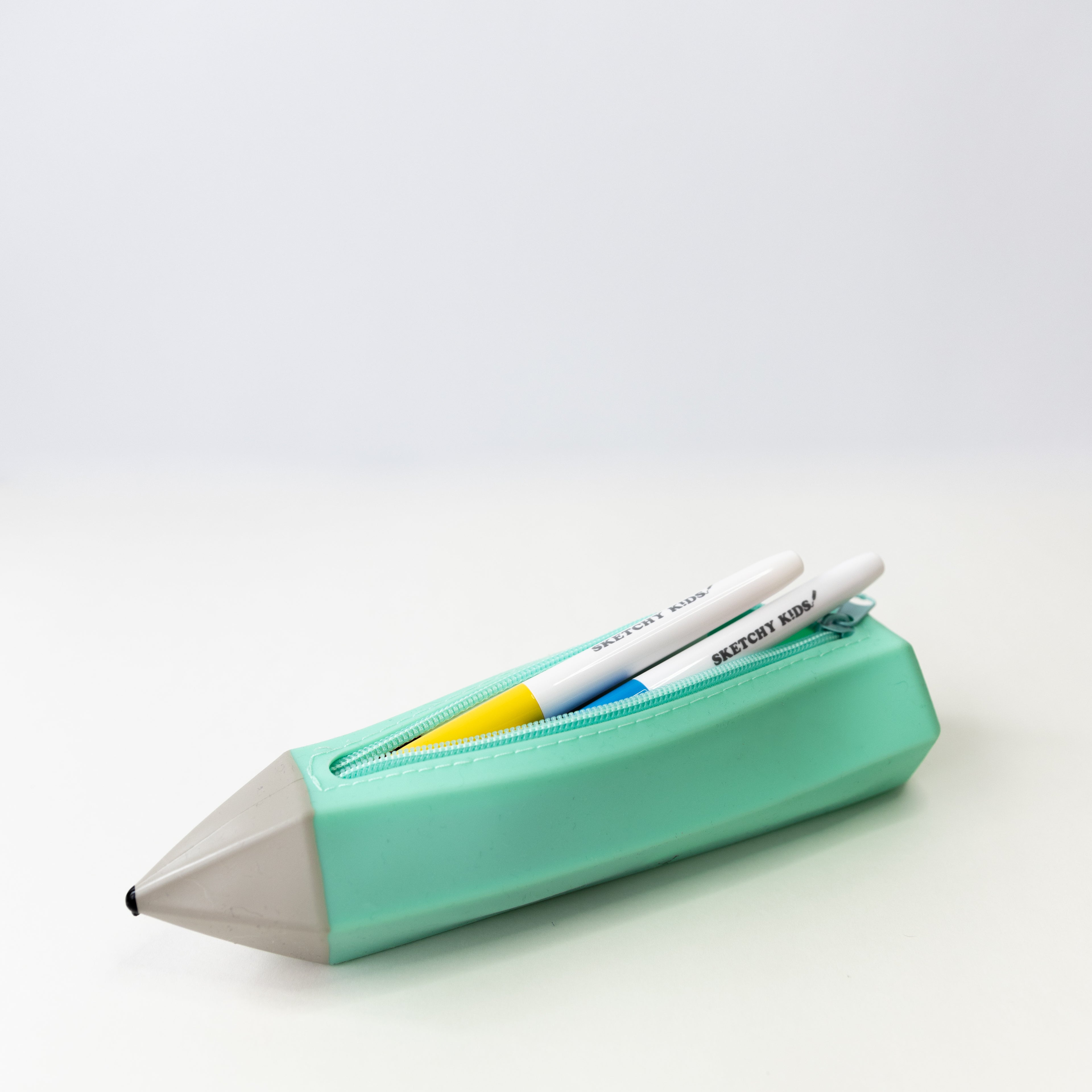 turqoise silicone pencil shaped pencil case