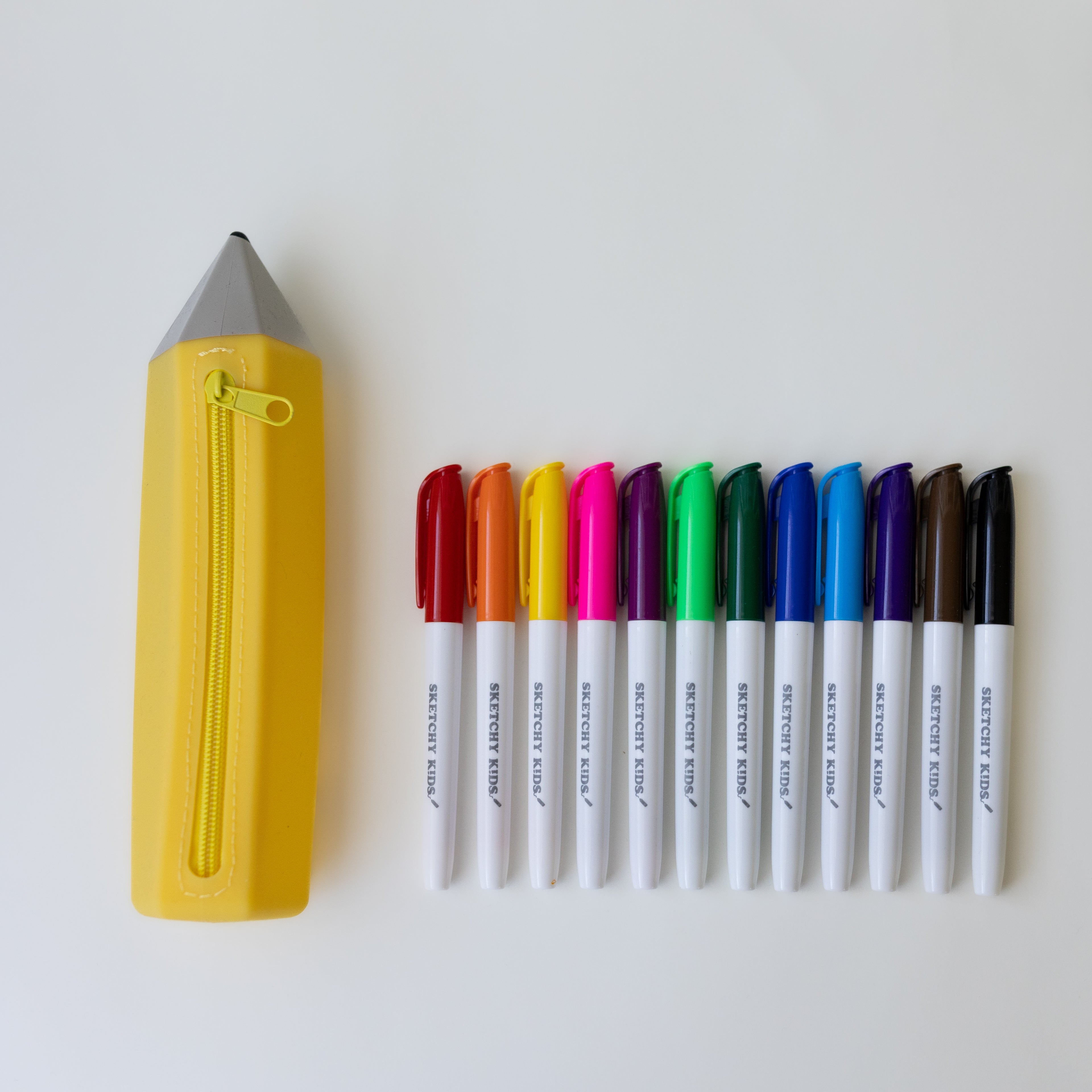 yellow silicone pencil shaped pencil case