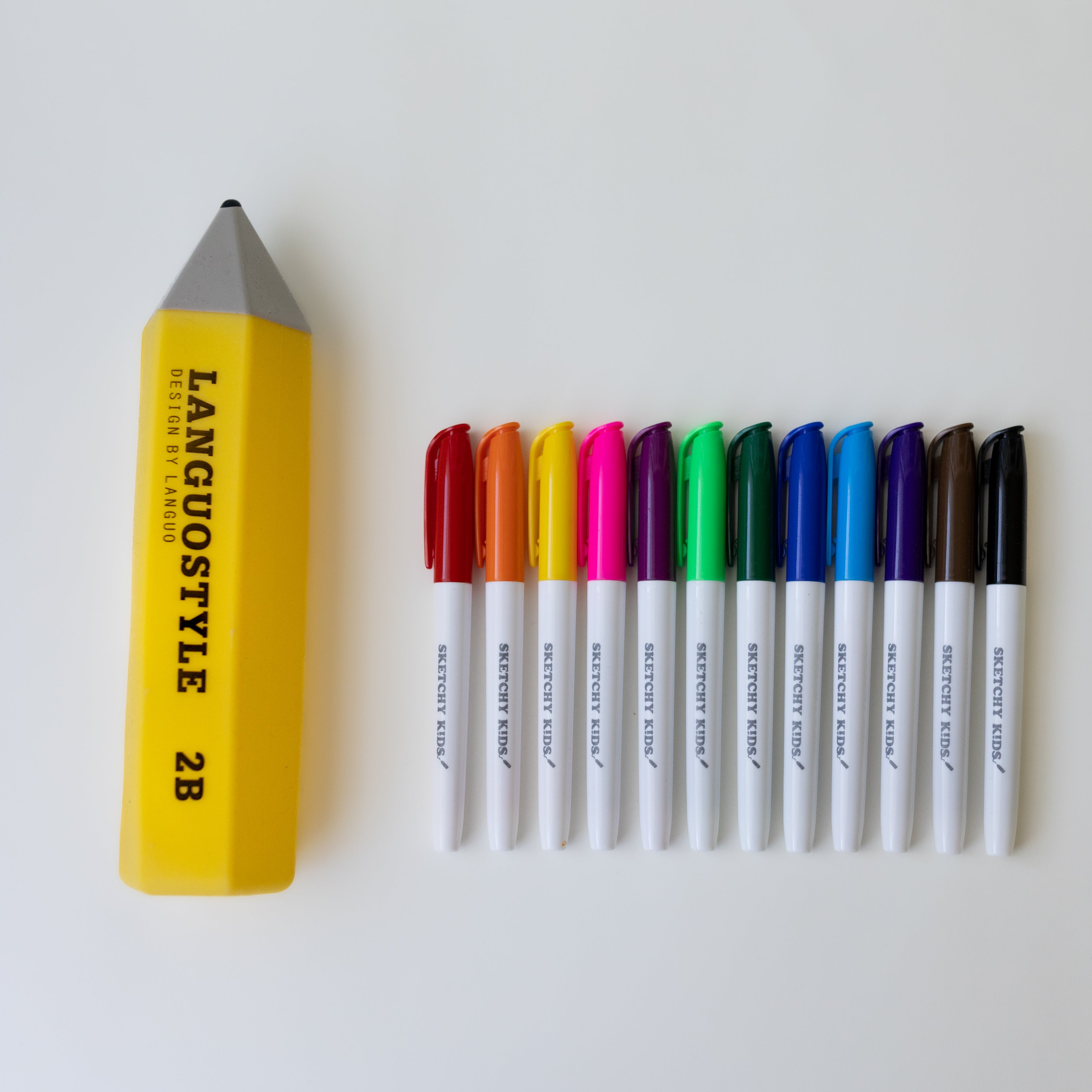 yellow silicone pencil shaped pencil case