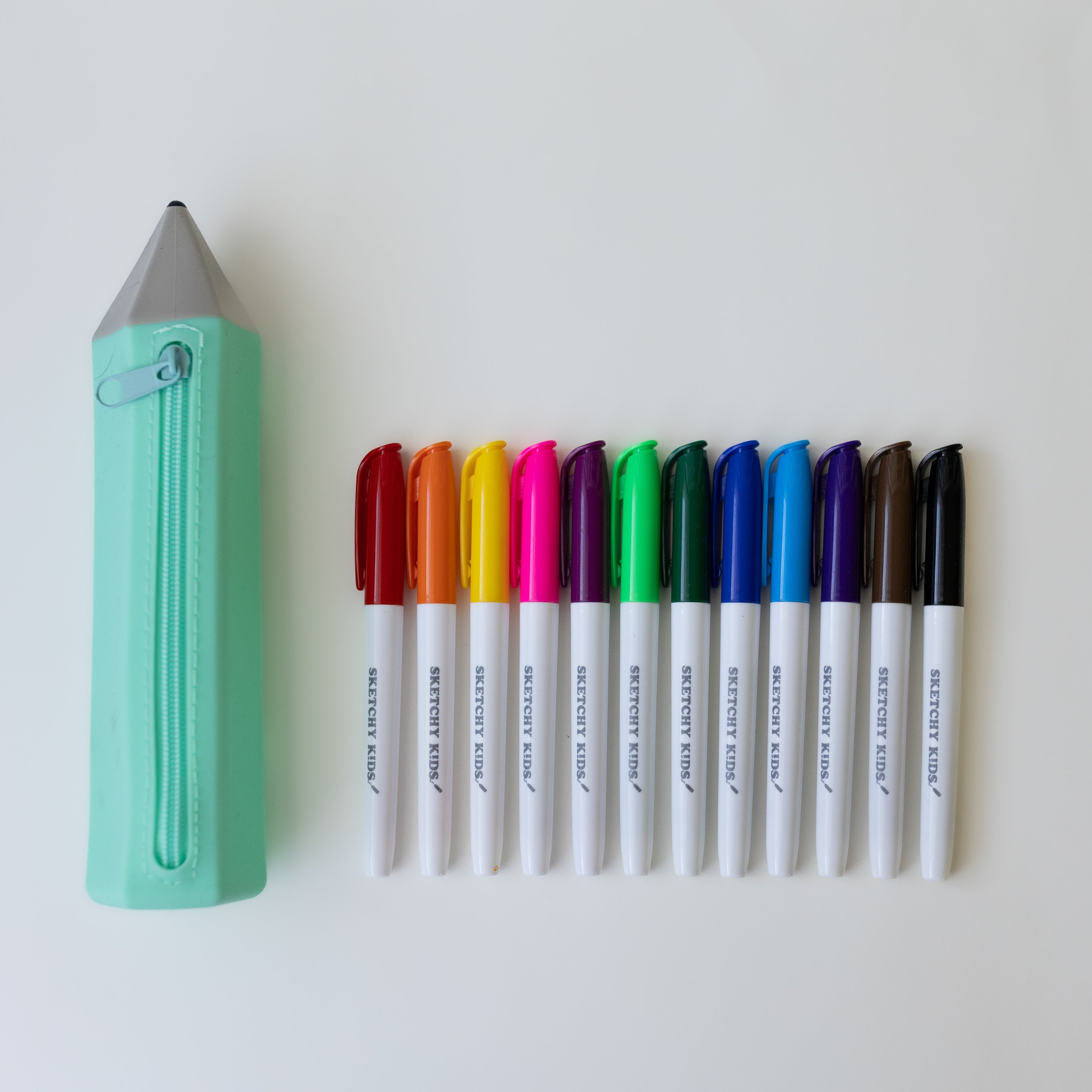 turqoise silicone pencil shaped pencil case