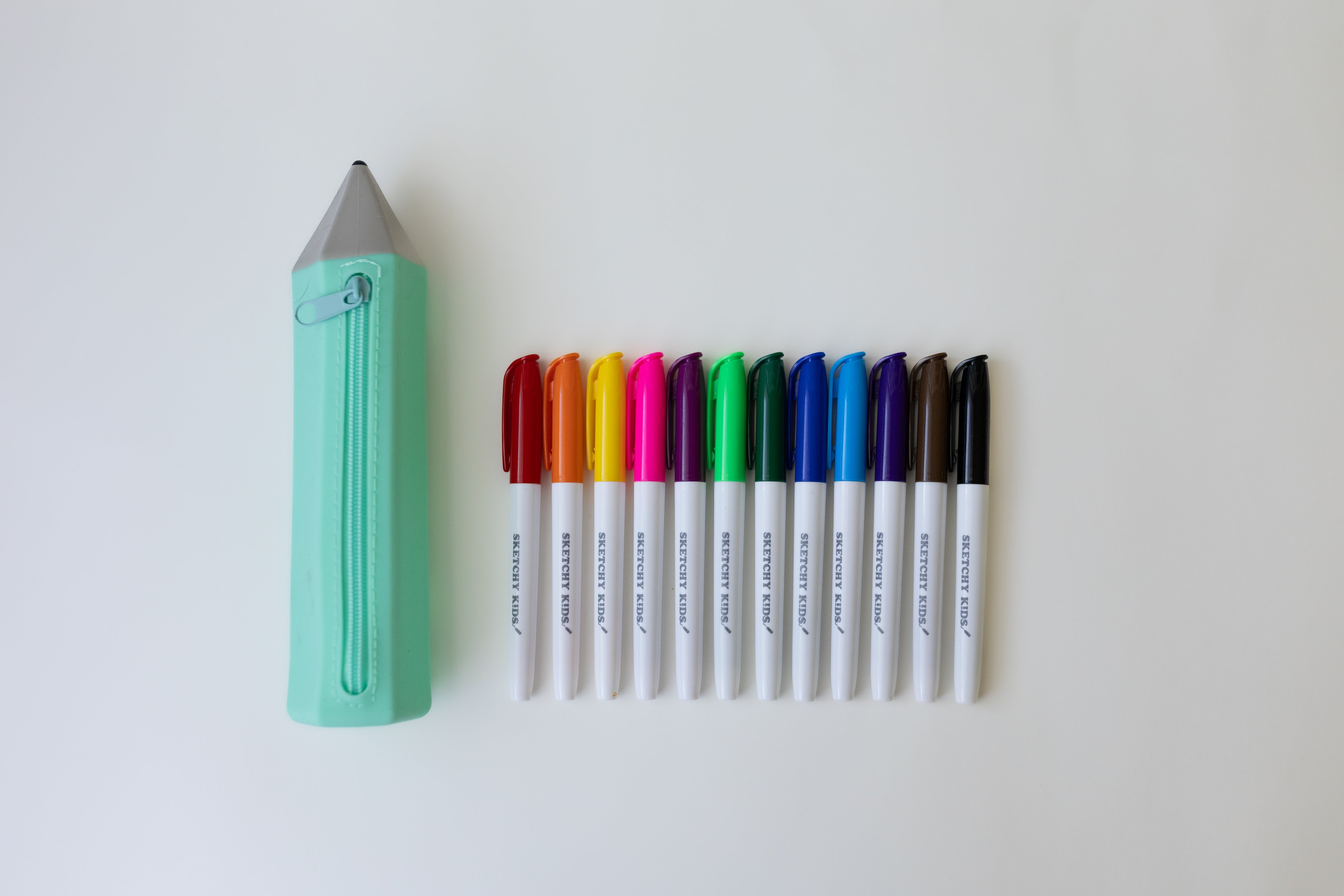 turqoise silicone pencil shaped pencil case