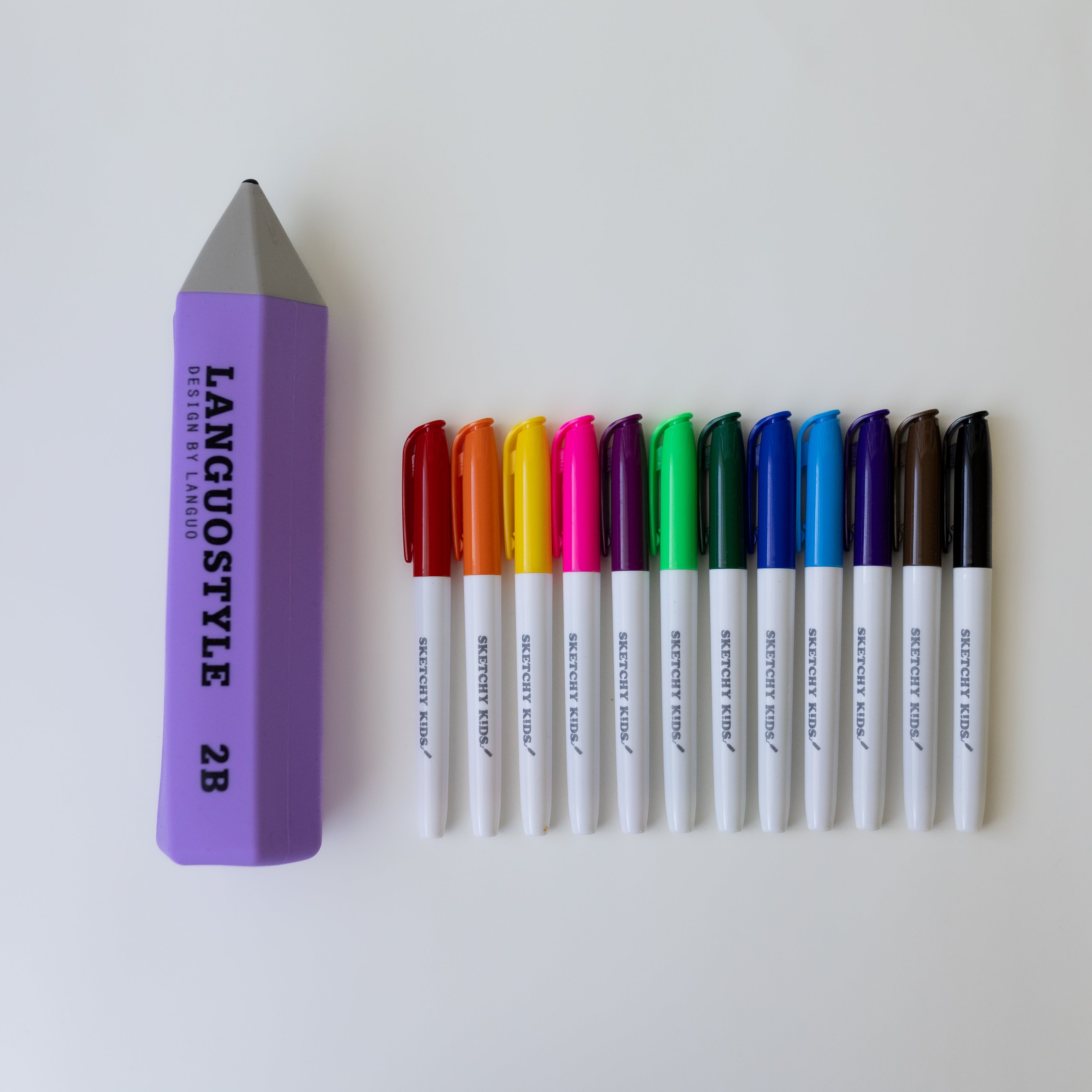 purple silicone pencil shaped pencil case