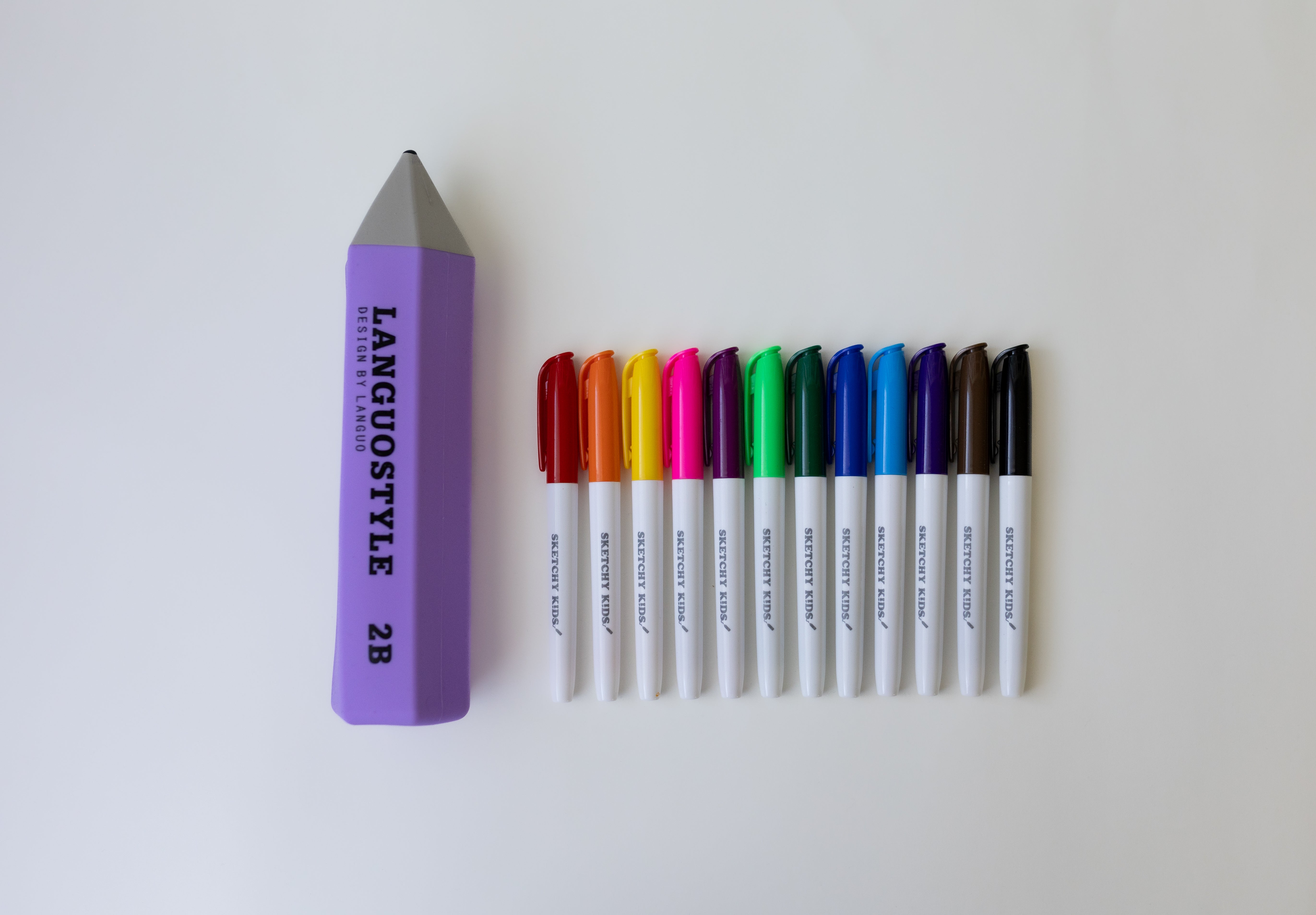 purple silicone pencil shaped pencil case