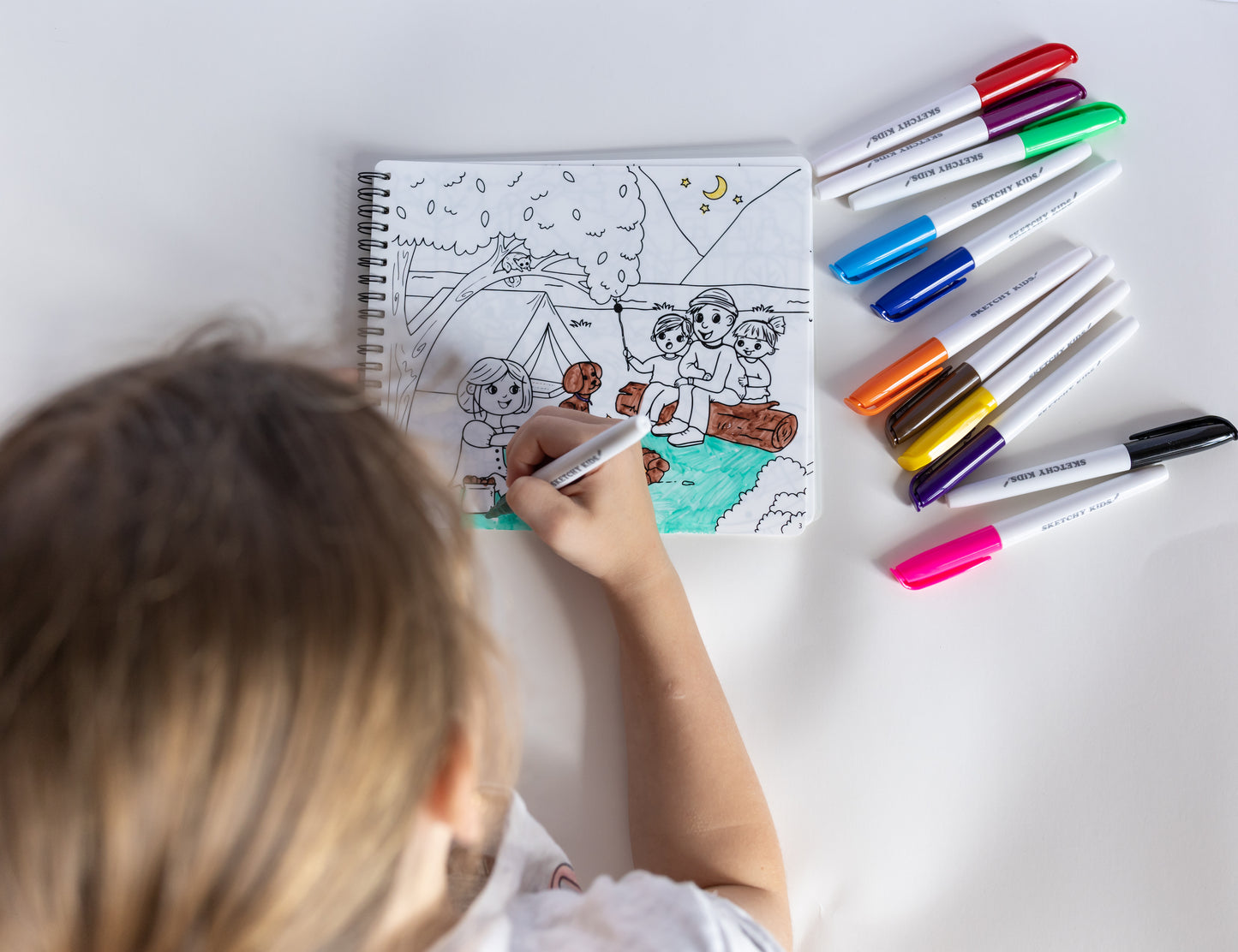 'Family Adventures' Reusable Colouring Book