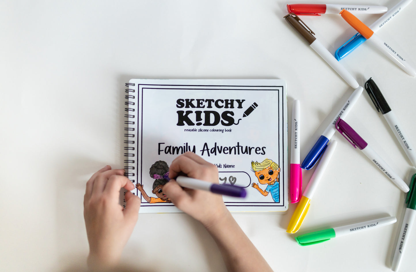 'Family Adventures' Reusable Colouring Book