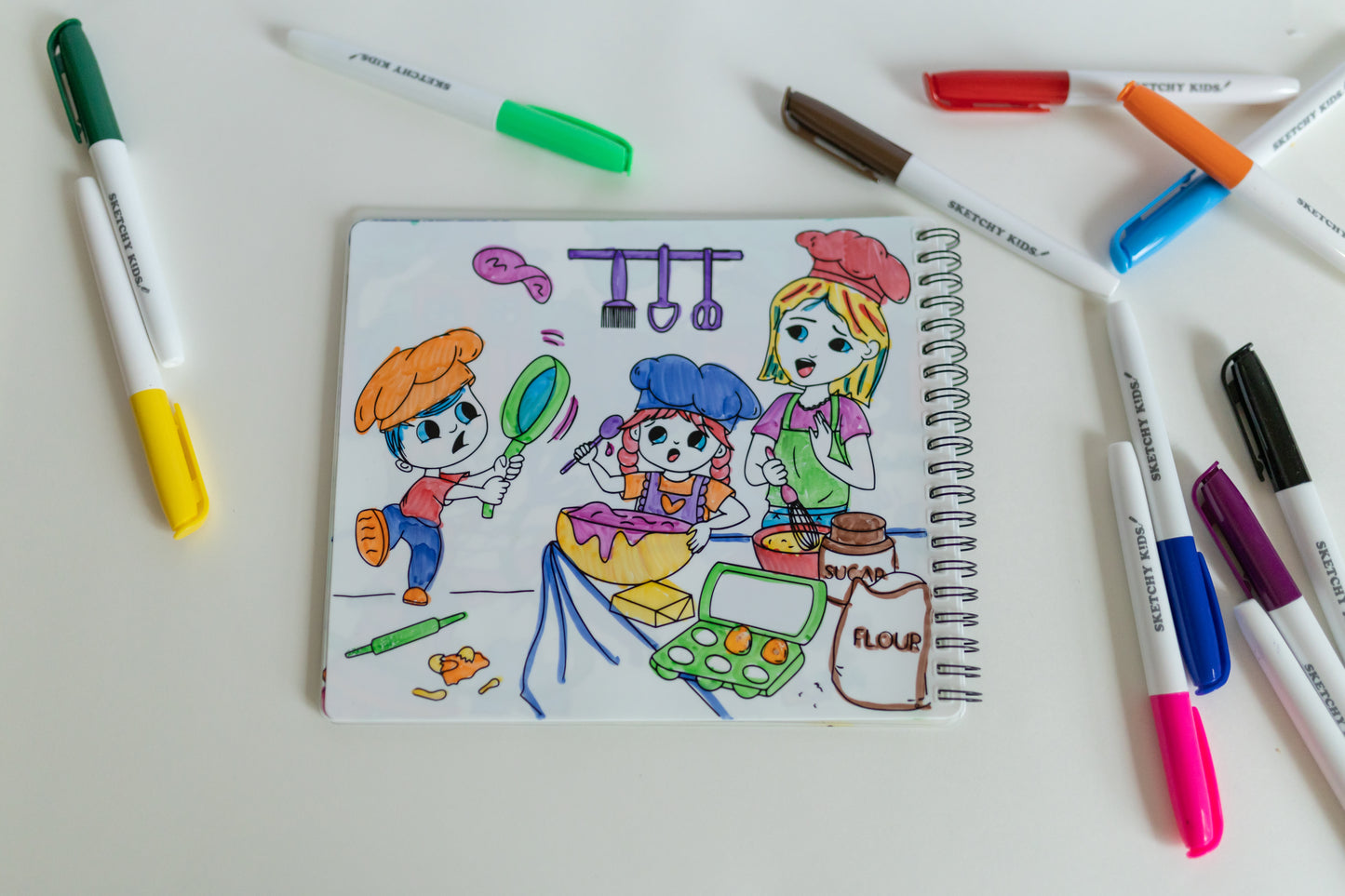 'Family Adventures' Reusable Colouring Book