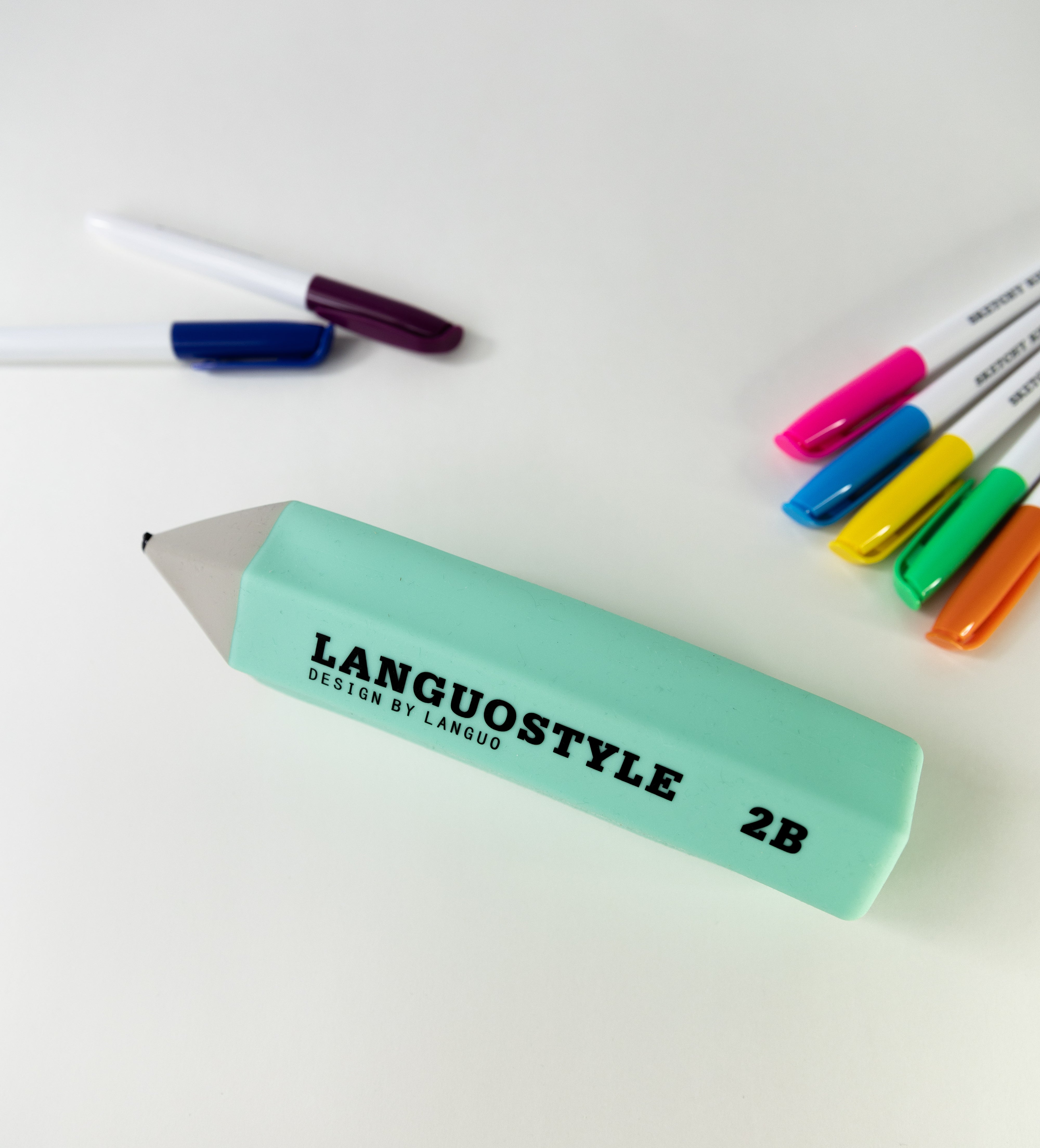 turqoise silicone pencil shaped pencil case