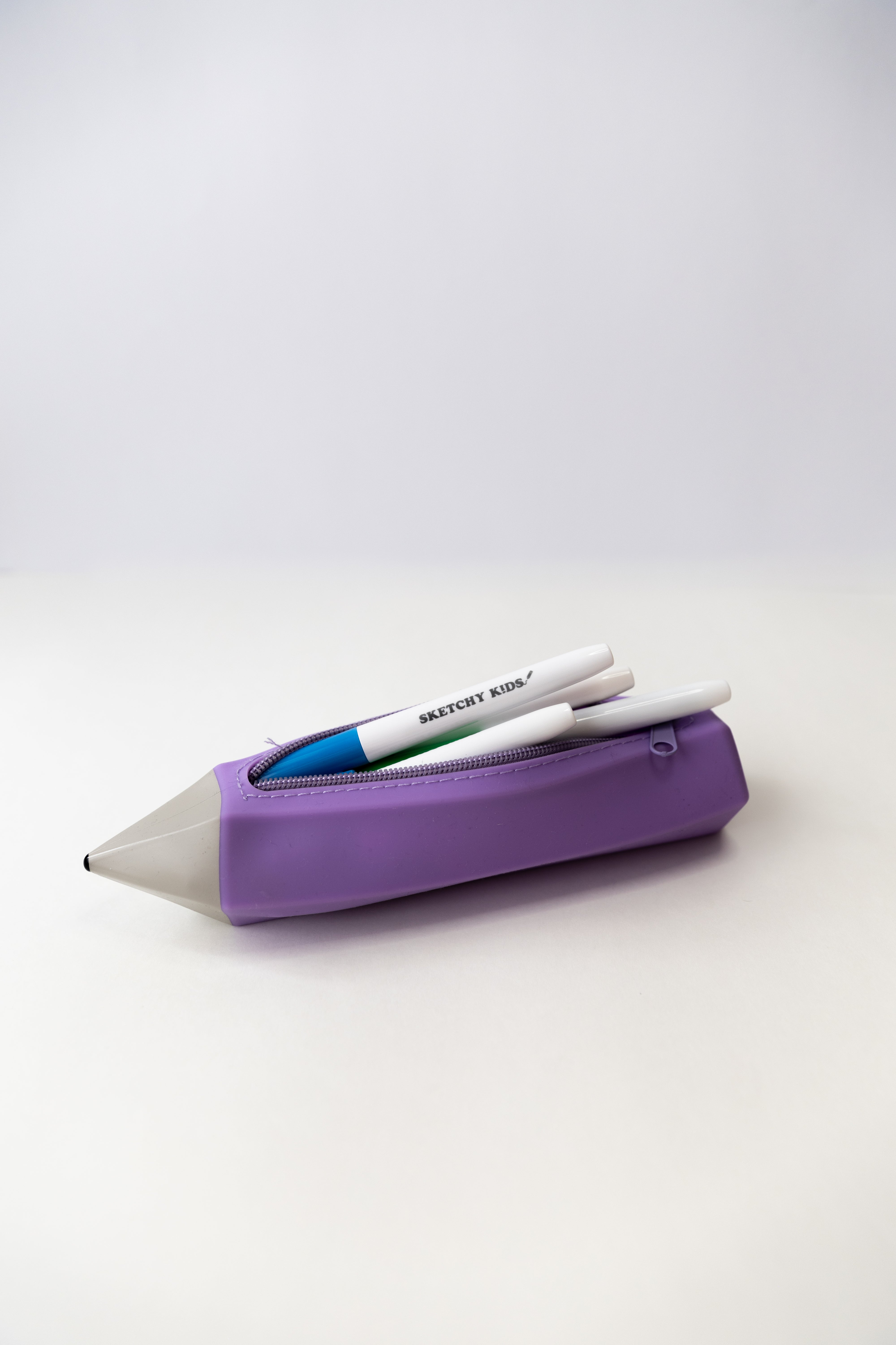  purple  silicone pencil shaped pencil case