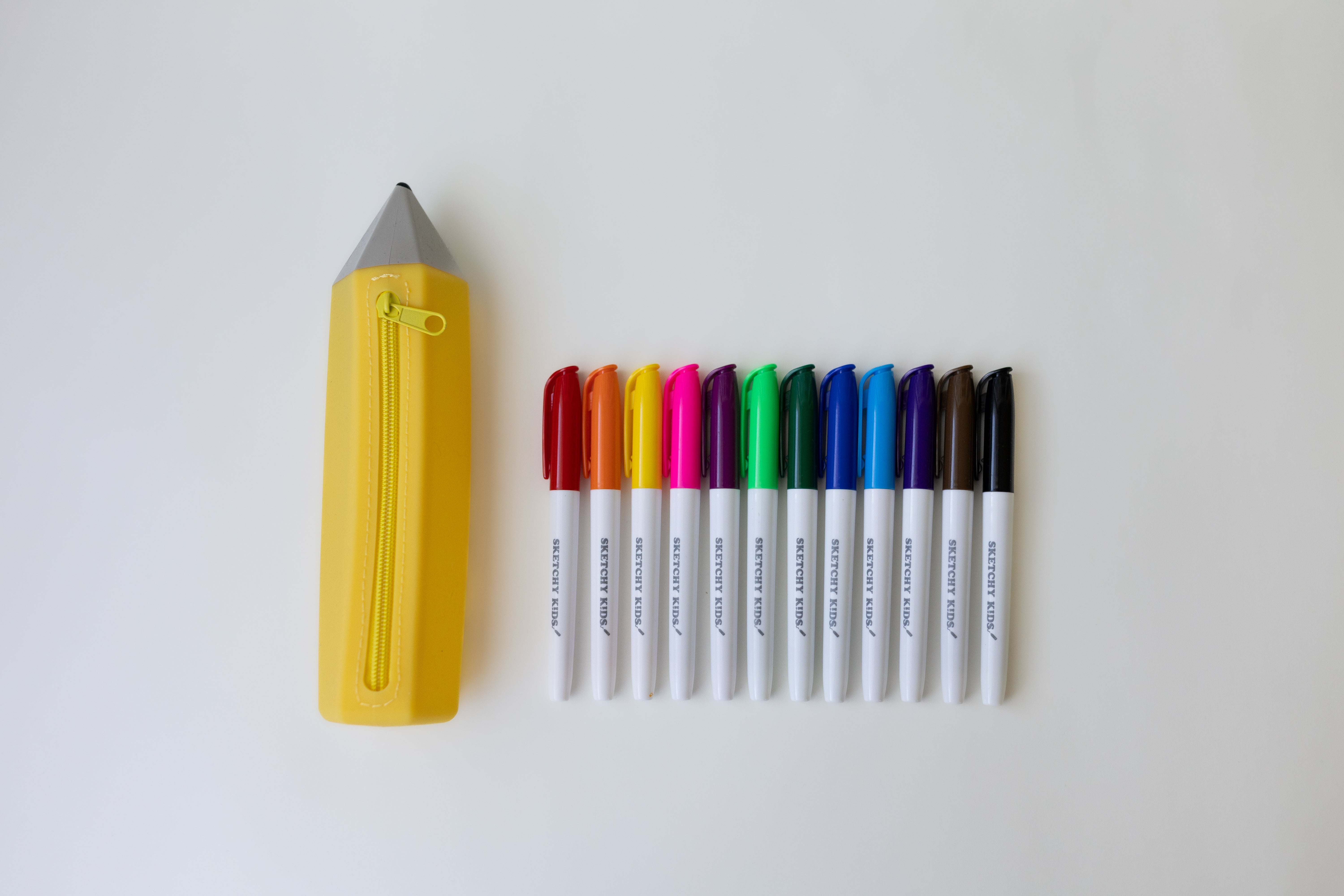 yellow silicone pencil shaped pencil case