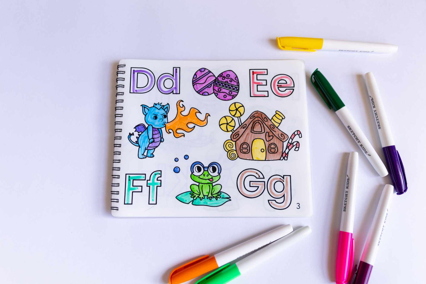 'Alphabet Adventures' Reusable Colouring Book