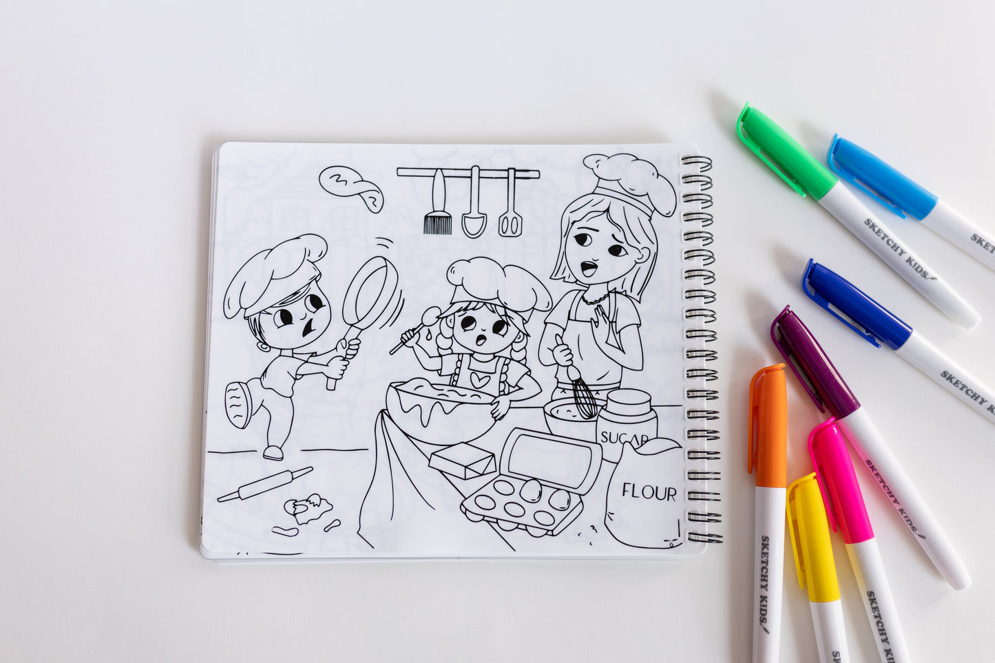 'Family Adventures' Reusable Colouring Book