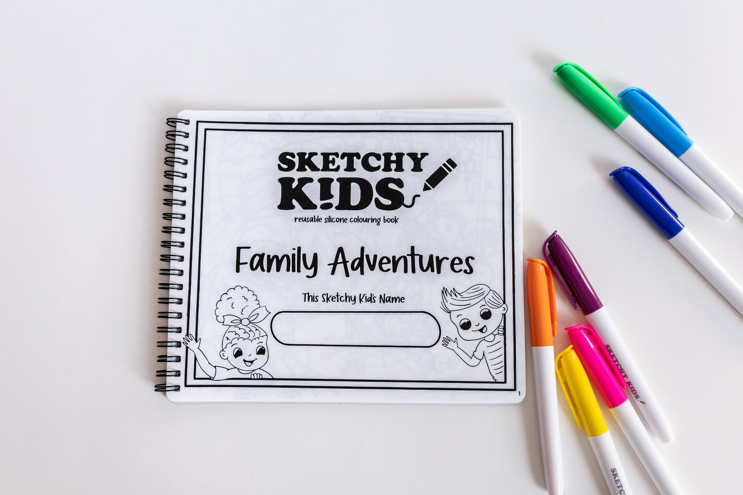 'Family Adventures' Reusable Colouring Book